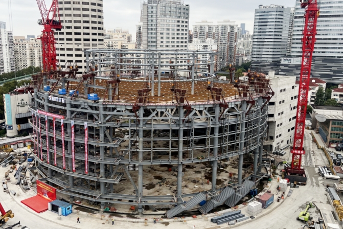 3600吨钢桁架高空精准提升 | 上海国际体操中心迎来重大进展