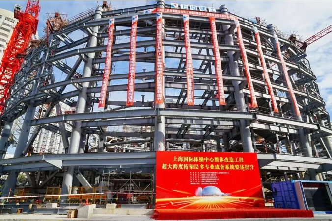 3600吨钢桁架高空精准提升 | 上海国际体操中心迎来重大进展